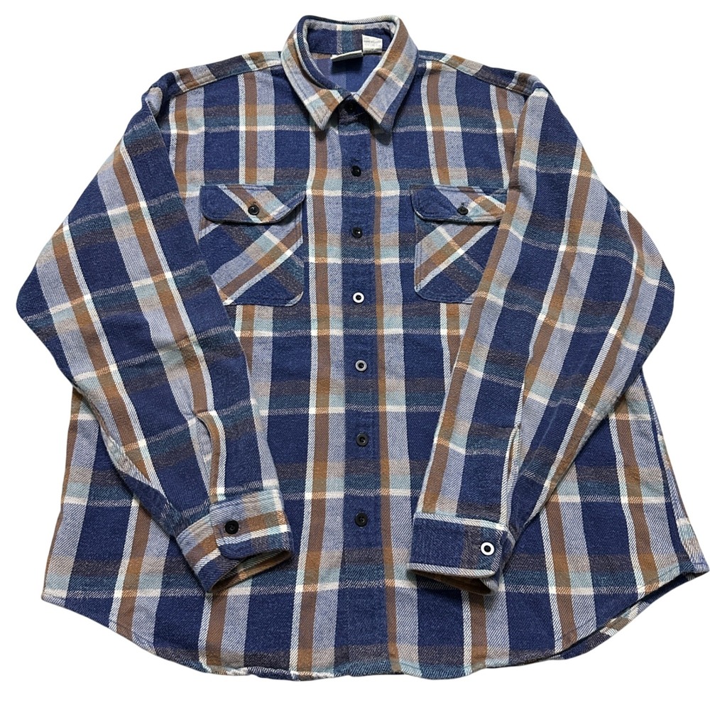 VTG 90s Prentiss Outdoors Plaid‎ Flannel Shirt Mens XL Heavy Cotton Made in USA - Picture 2 of 12